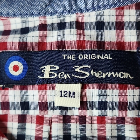 Ben Sherman Baby Boys' Red/Blue/White Short-Sleeve Button-Down Shirt, 24… - Picture 7 of 13